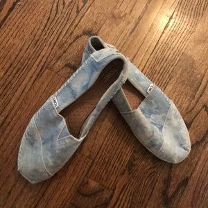 TOMS Suede Blue Watercolor